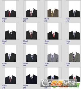 男女证件照服饰模板PSD